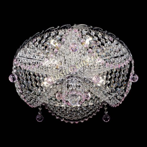 Люстра Виктория розовая в Саратове Гусь Хрустальный