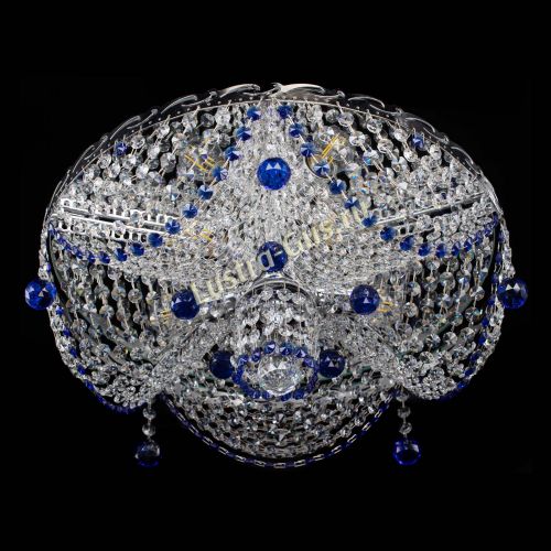 Люстра Виктория Синяя в Саратове Гусь Хрустальный