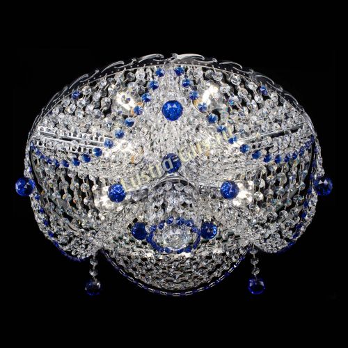 Люстра Виктория Синяя в Саратове Гусь Хрустальный