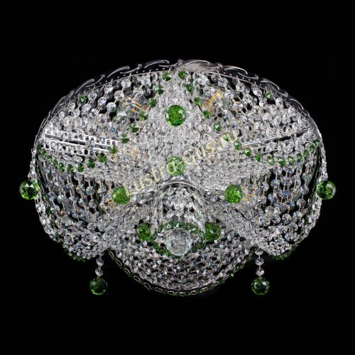 Люстра Виктория зеленая в Саратове Гусь Хрустальный