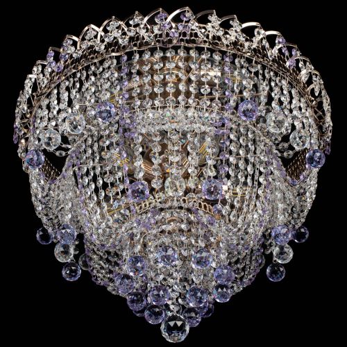Люстра Водопад Софья фиолетовая в Саратове Гусь Хрустальный