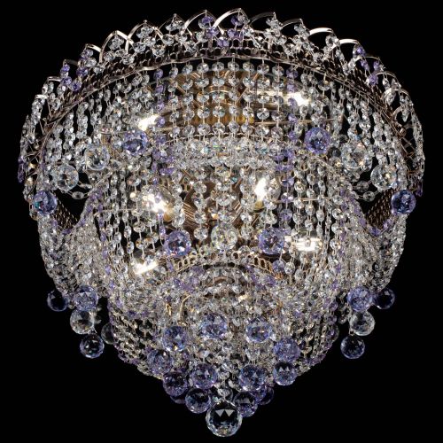 Люстра Водопад Софья фиолетовая в Саратове Гусь Хрустальный