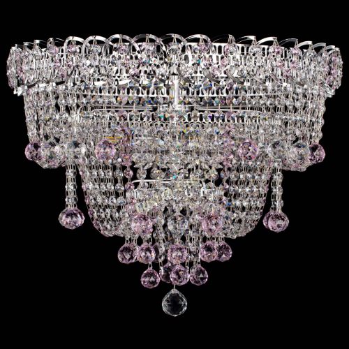 Люстра Водопад Софья розовая в Саратове Гусь Хрустальный