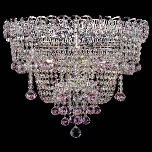 Люстра Водопад Софья розовая в Саратове Гусь Хрустальный