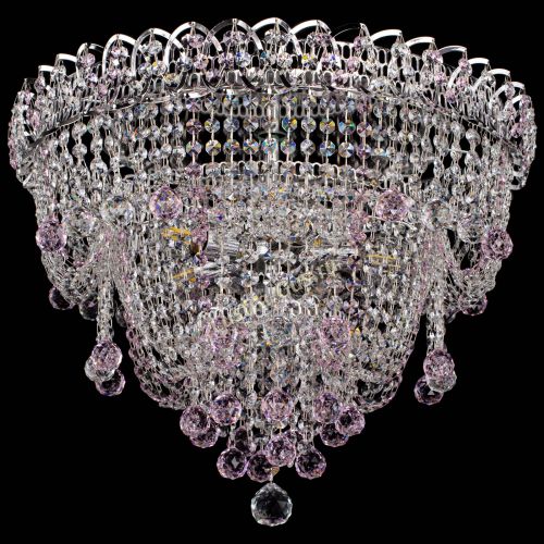 Люстра Водопад Софья розовая в Саратове Гусь Хрустальный