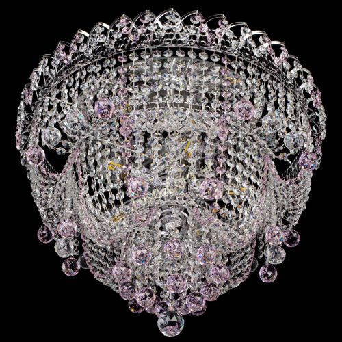 Люстра Водопад Софья розовая в Саратове Гусь Хрустальный