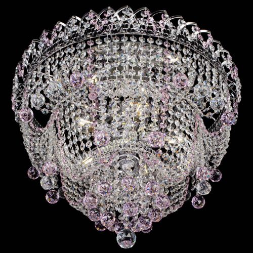 Люстра Водопад Софья розовая в Саратове Гусь Хрустальный