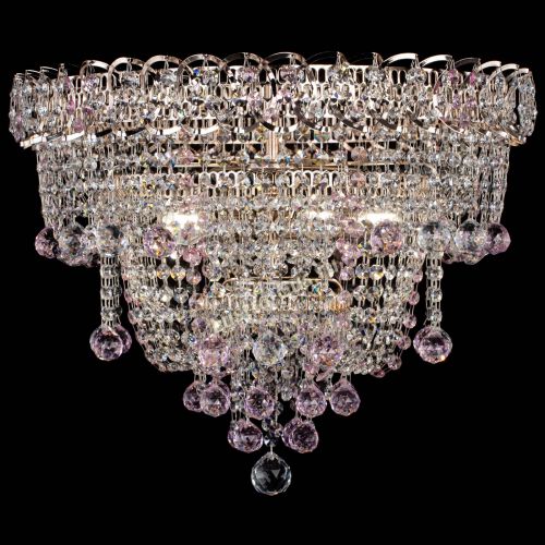 Люстра Водопад Софья розовая в Саратове Гусь Хрустальный