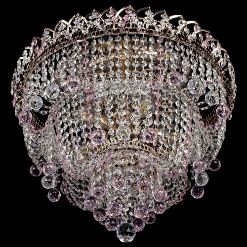 Люстра Водопад Софья розовая в Саратове Гусь Хрустальный