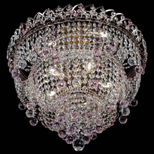 Люстра Водопад Софья розовая в Саратове Гусь Хрустальный