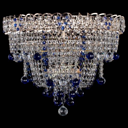 Люстра Водопад Софья синяя в Саратове Гусь Хрустальный