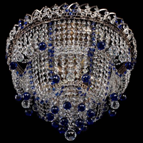 Люстра Водопад Софья синяя в Саратове Гусь Хрустальный