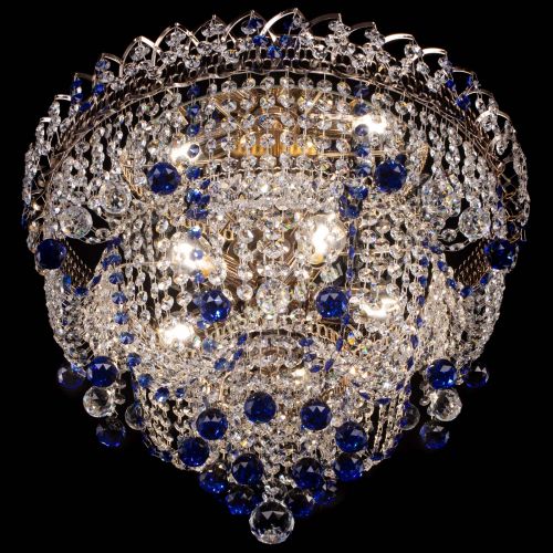 Люстра Водопад Софья синяя в Саратове Гусь Хрустальный