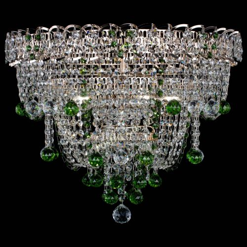 Люстра Водопад Софья зеленая в Саратове Гусь Хрустальный