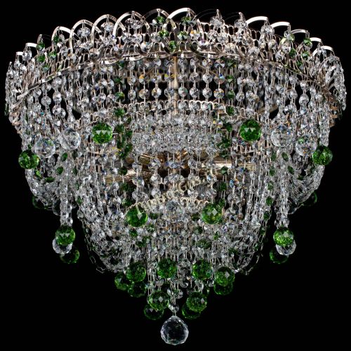 Люстра Водопад Софья зеленая в Саратове Гусь Хрустальный