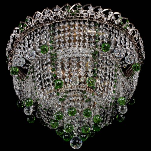 Люстра Водопад Софья зеленая в Саратове Гусь Хрустальный