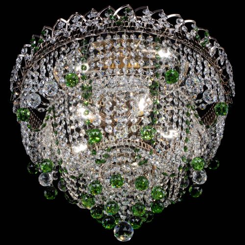 Люстра Водопад Софья зеленая в Саратове Гусь Хрустальный