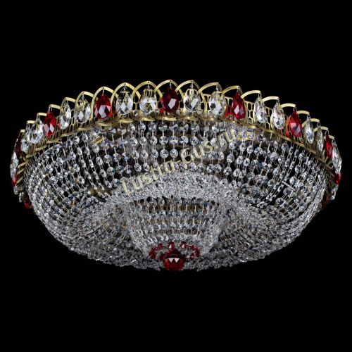 Люстра Водоворот Купол под бронзу Красный в Саратове Гусь Хрустальный