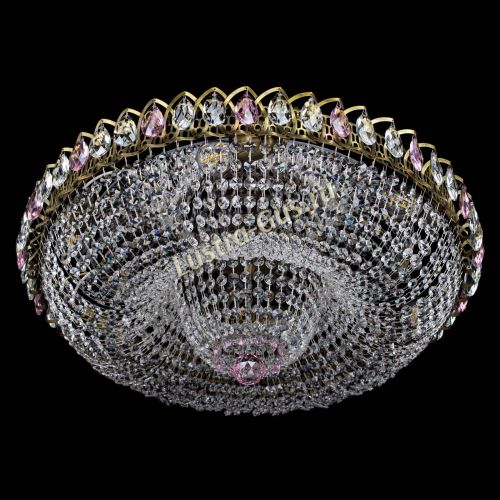 Люстра Водоворот Купол под бронзу Розовый в Саратове Гусь Хрустальный