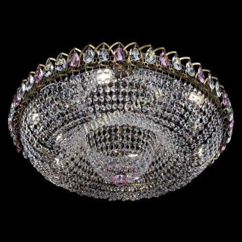 Люстра Водоворот Купол под бронзу Розовый в Саратове Гусь Хрустальный