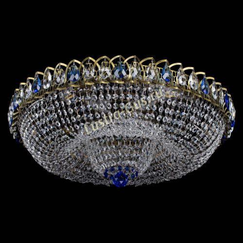 Люстра Водоворот Купол под бронзу Синий в Саратове Гусь Хрустальный