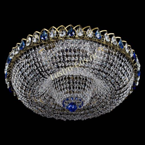 Люстра Водоворот Купол под бронзу Синий в Саратове Гусь Хрустальный