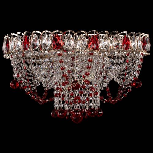 Люстра Водоворот Ольга шар красная в Саратове Гусь Хрустальный