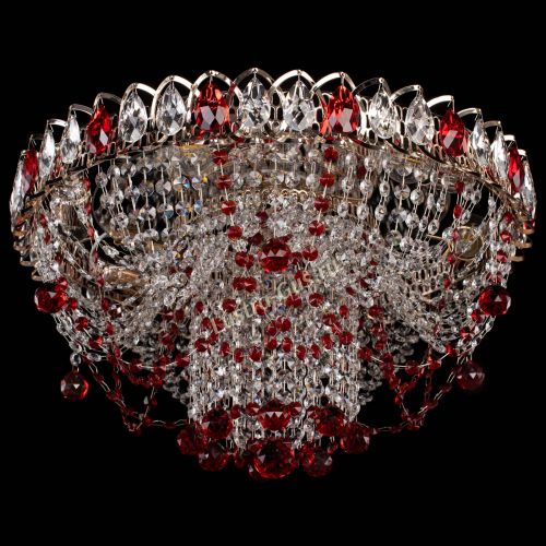 Люстра Водоворот Ольга шар красная в Саратове Гусь Хрустальный