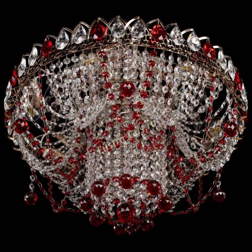 Люстра Водоворот Ольга шар красная в Саратове Гусь Хрустальный
