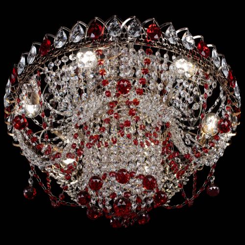 Люстра Водоворот Ольга шар красная в Саратове Гусь Хрустальный