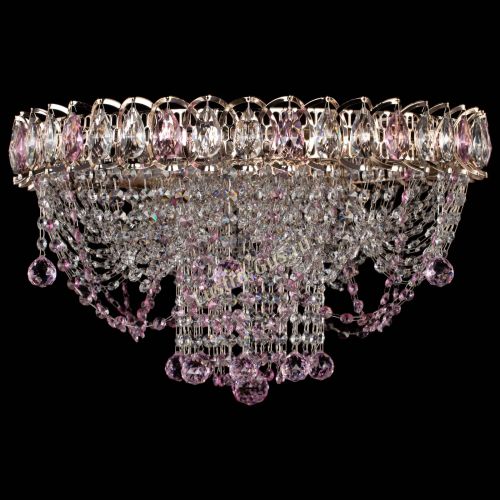 Люстра Водоворот Ольга шар розовая в Саратове Гусь Хрустальный