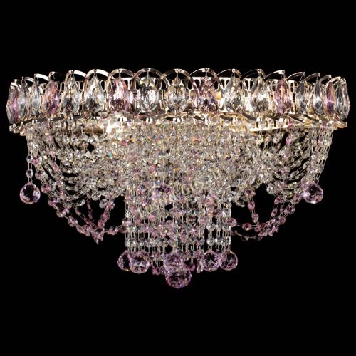 Люстра Водоворот Ольга шар розовая в Саратове Гусь Хрустальный