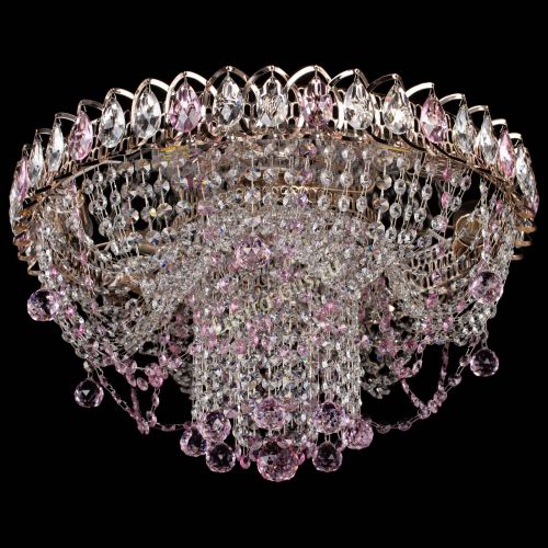 Люстра Водоворот Ольга шар розовая в Саратове Гусь Хрустальный