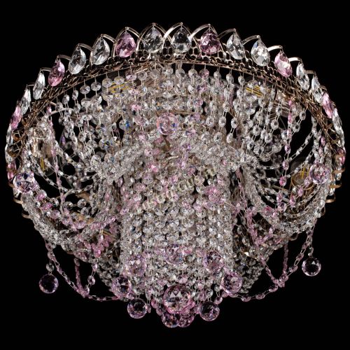 Люстра Водоворот Ольга шар розовая в Саратове Гусь Хрустальный