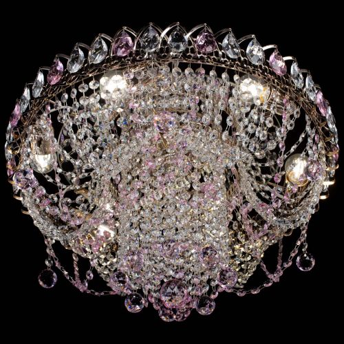 Люстра Водоворот Ольга шар розовая в Саратове Гусь Хрустальный