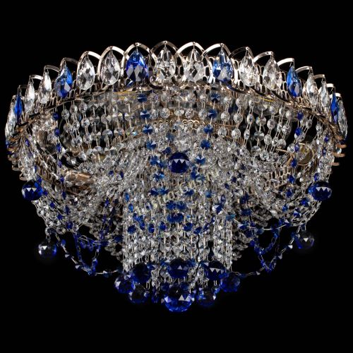 Люстра Водоворот Ольга шар синяя в Саратове Гусь Хрустальный