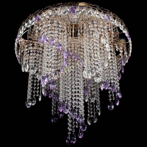 Люстра Вьюга фиолетовая в Саратове Гусь Хрустальный