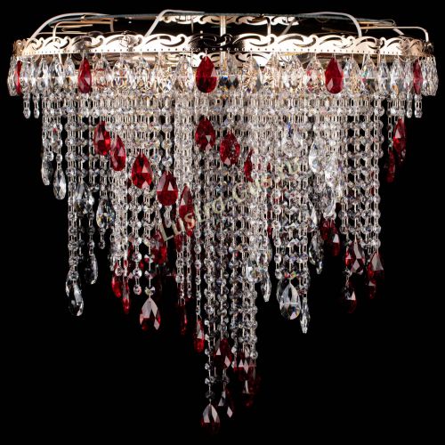 Люстра Вьюга красная в Саратове Гусь Хрустальный