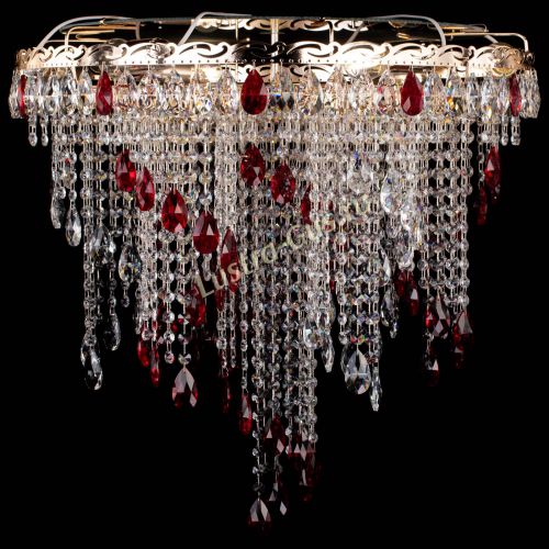Люстра Вьюга красная в Саратове Гусь Хрустальный