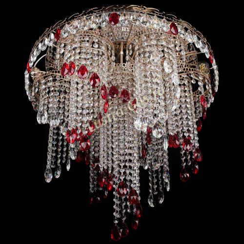 Люстра Вьюга красная в Саратове Гусь Хрустальный