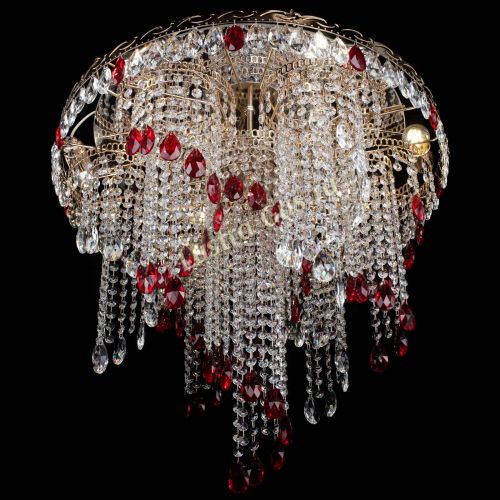 Люстра Вьюга красная в Саратове Гусь Хрустальный