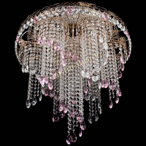 Люстра Вьюга розовая в Саратове Гусь Хрустальный