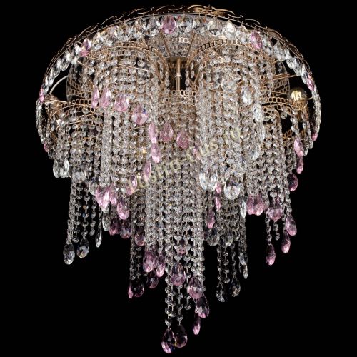 Люстра Вьюга розовая в Саратове Гусь Хрустальный