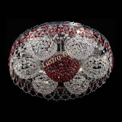 Люстра Вьюга №3 красная в Саратове Гусь Хрустальный