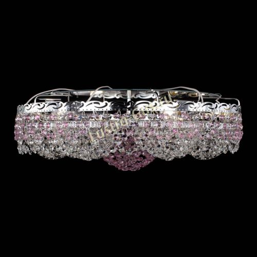 Люстра Вьюга №3 розовая в Саратове Гусь Хрустальный