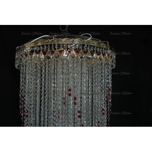 Люстра Вьюга длинная красная в Саратове Гусь Хрустальный