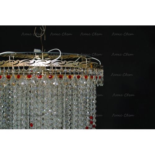 Люстра Вьюга длинная красная в Саратове Гусь Хрустальный