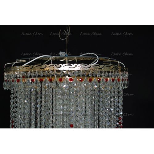 Люстра Вьюга длинная красная в Саратове Гусь Хрустальный