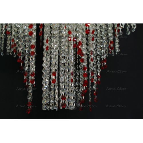 Люстра Вьюга длинная красная в Саратове Гусь Хрустальный