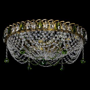 Хрустальная люстра Жасмин №1 под бронзу зеленая